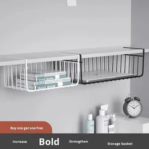 Metal Kitchen <b>Storage</b> Rack Hanging <b>Cabinet</b> Cupboard for Dormitory Essential Wardrobe Under-Desk Hanging Basket Layered <b>Storage</b> - Product Image 2