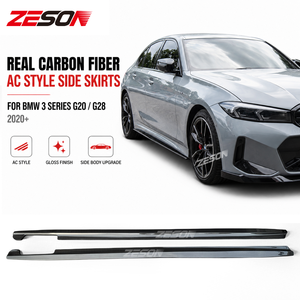 Extensions de jupes latérales style AC en fibre de carbone véritable pour <span class=keywords><strong>BMW</strong></span> Série <span class=keywords><strong>3</strong></span> G20 G28 F30 330i 340i M340i Berline Kit Carrosserie Twill 3K 2019+ - Product Image 1