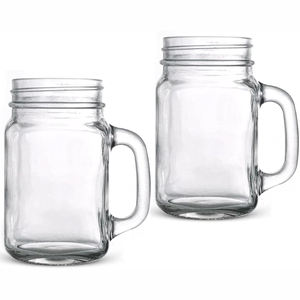 Nouveauté : Gobelet en plastique PP à double paroi transparent de 500 ml avec logo personnalisé, pré-percé, avec poignée, 25 pièces - Product Image 1