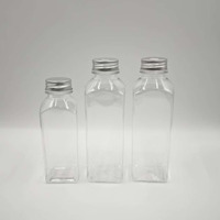 Vente en gros de bouteilles en PET transparentes avec bouchon à vis personnalisé avec logo, 120 ml, 250 ml, 500 ml, pour jus et boissons