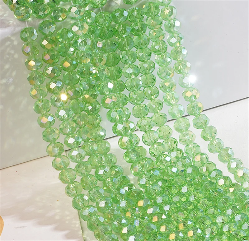 Fashion Faceted Crystal Flat Round Beads 2mm 3mm 4mm 6mm Wheel Rondelle AB Colorful Glass Loose Beads for Jewelry Making