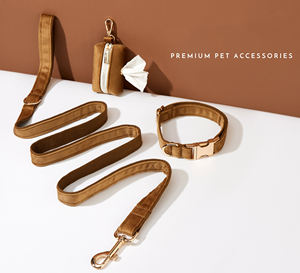 Ensemble Harnais et Collier pour Chiot en Fibre Tactique Marron Fantaisie avec Nœud Papillon Personnalisé et Laisse pour Chien, Gravé à la Main, Idéal pour Cadeau d'Anniversaire - Product Image 5