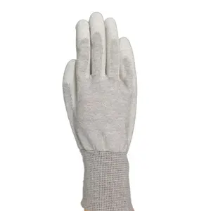 LN-1588003P ESD Carbon Palm Fit PU Glove Nylon Carbon Fiber PU Coated Palm Fit Anti-Static ESD Gloves