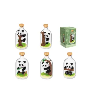 Série Panda de blocs de construction chinois jouets d'assemblage pour enfants à microparticules