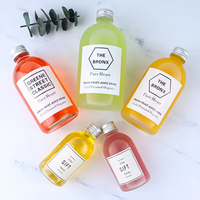 Botellas de Vidrio Cuadradas Esmeriladas de Volumen Variado con Tapa Corona para Bebidas, Envase de Regalo para Vino de Ciruela Casero