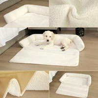 Nouveau coussin pliable rectangulaire en fourrure pour animaux de compagnie, canapé en peluche, best-seller pour chats et chiens pour dormir dans le salon