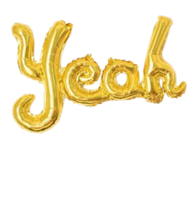 Ballon en aluminium à lettres intégrées « Yeah » 4 couleurs, idéal pour les anniversaires et les remises de diplômes – Vente en gros