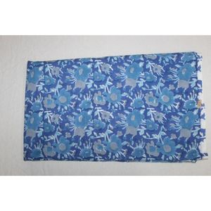 Tissu imprimé à la main Sanganeri bleu indien, 100% coton, pour la décoration de la maison, matériau de rembourrage - Product Image 5