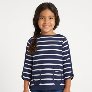 Camisetas Casuales de Manga Larga con Cuello Redondo, Rayadas, Transpirables, de Poliéster/Algodón, de Gran Calidad ODM, Ropa para Niños - Product Image 1