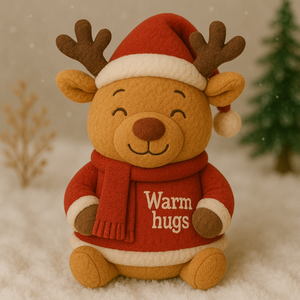 Peluches de Reno de Navidad personalizados Hug Me Reno Apoyo emocional Alivio DE LA ANSIEDAD Juguete de peluche OEM Juguete de peluche ponderado - Product Image 6
