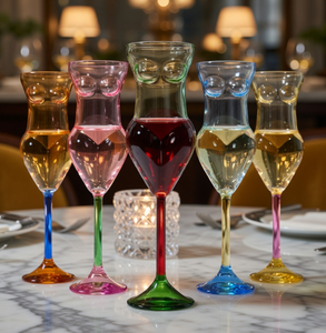 <span class=keywords><strong>Verres</strong></span> à vin rouge en cristal pour femme, créatifs et uniques, faits à la main, soufflés à la bouche, logo personnalisé, 200 ml, longue tige, en borosilicate - Product Image 4