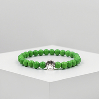 Bracelet unisexe à breloque simple et fait à la main en forme de patte de chien 8mm perle en pierre naturelle réglable Bracelets de mode bijoux pour cadeau