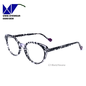 Lunettes de mode œil-de-<span class=keywords><strong>chat</strong></span> en acétate sur mesure OEM, taille 50-20-145, anti-lumière bleue, pour adultes unisexes, conçues par notre équipe interne - Product Image 3