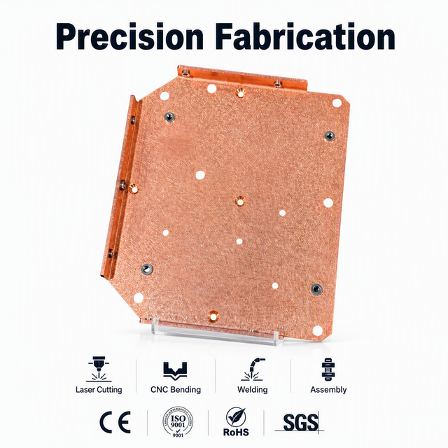 Custom Copper Heat Sink Base Plate OEM CNC Machining Precision Riveting Thermal Management Parts for Electronics