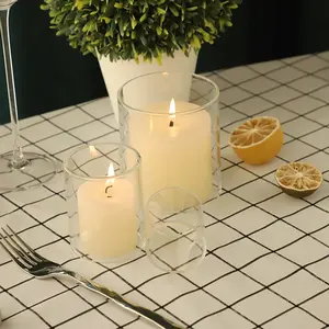 Suporte de vidro personalizado vela de vidro cristal romântico casamento suporte vidro velas jarras