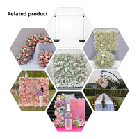 Versprechen Sie weiße Rose und Baby Atem Blumen wand für Hochzeit künstliche Blume Wand Hintergrund Hochzeit Blume Wand dekoration