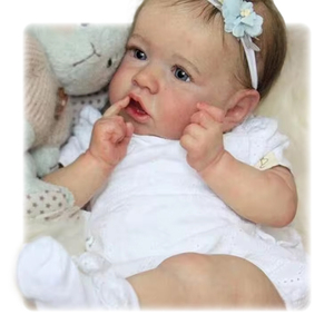 Poupée Bébé Reborn Réaliste Fille Ellis 50 cm Éveillée Adorable avec Cheveux Bruns - Product Image 2