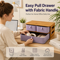 Organisateur de documents en tissu à plusieurs compartiments en bambou pour bureau, boîte de rangement, porte-documents, plateau de bureau – Vente en gros