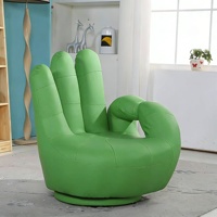 Chaise longue pivotante de luxe moderne et minimaliste en cuir, design créatif en forme de paume, pour salon, chambre ou balcon