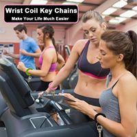 Porte-clés en plastique pour poignet, spirale élastique, élastique, pour fitness, gym, sport