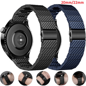 Correa de Reloj de Lujo para <span class=keywords><strong>Huawei</strong></span> <span class=keywords><strong>GT2</strong></span> 3 20mm 22mm, Correa para Relojes Samsung 4 5 <span class=keywords><strong>Pro</strong></span> <span class=keywords><strong>Classic</strong></span> con Patrón de Fibra de Carbono - Product Image 1