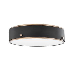 Plafonnier encastré moderne minimaliste noir et laiton avec accents de style tambour |   Éclairage élégant pour couloirs d'hôtel et espaces de bureau - Product Image 1
