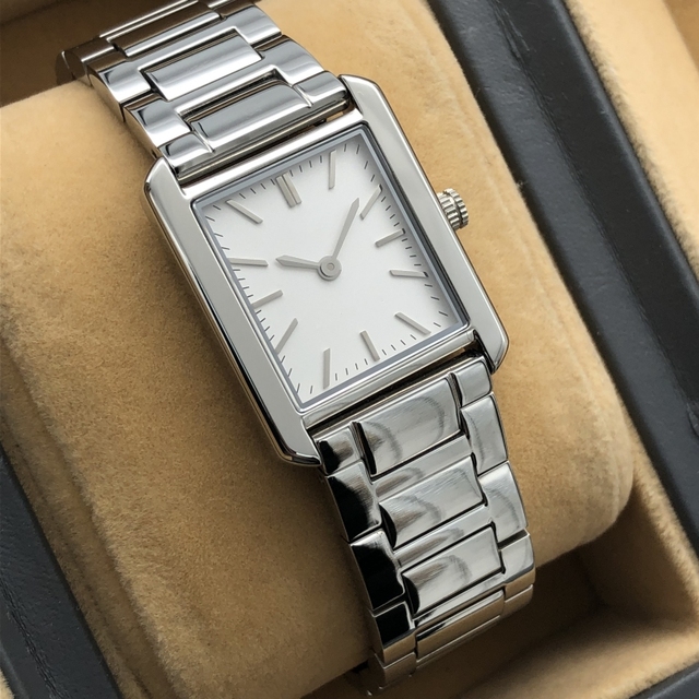 OEM Logo Own Brand Custom Design Ultra Thin Rectangle Quartz Watch 316L Stainless Steel Watch with Interchangeable Strap