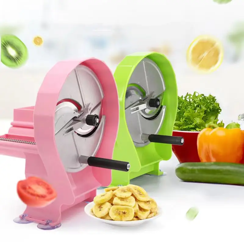Amazon Hot Deals 0.3-8cm thin thick Vegetable Slicer Machine for Fruit Slices and Home Users with Spinning Handle
