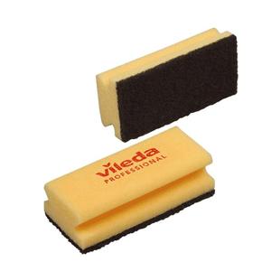 Spugna abrasiva professionale Vileda nera, strumento per la pulizia di cucina e bagno - Product Image 1