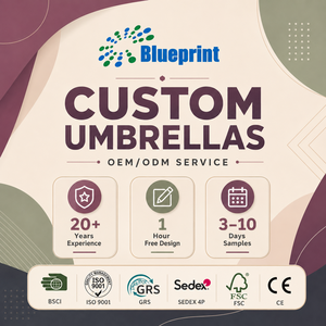 ร่มโลโก้สั่งทำ OEM ODM ร่มกอล์ฟแบบพับได้ตรง พร้อมโลโก้ เปิดอัตโนมัติ/แบบธรรมดา ทุกประเภท ได้รับการรับรองมาตรฐาน BSCI ISO GRS FSC - Product Image 1