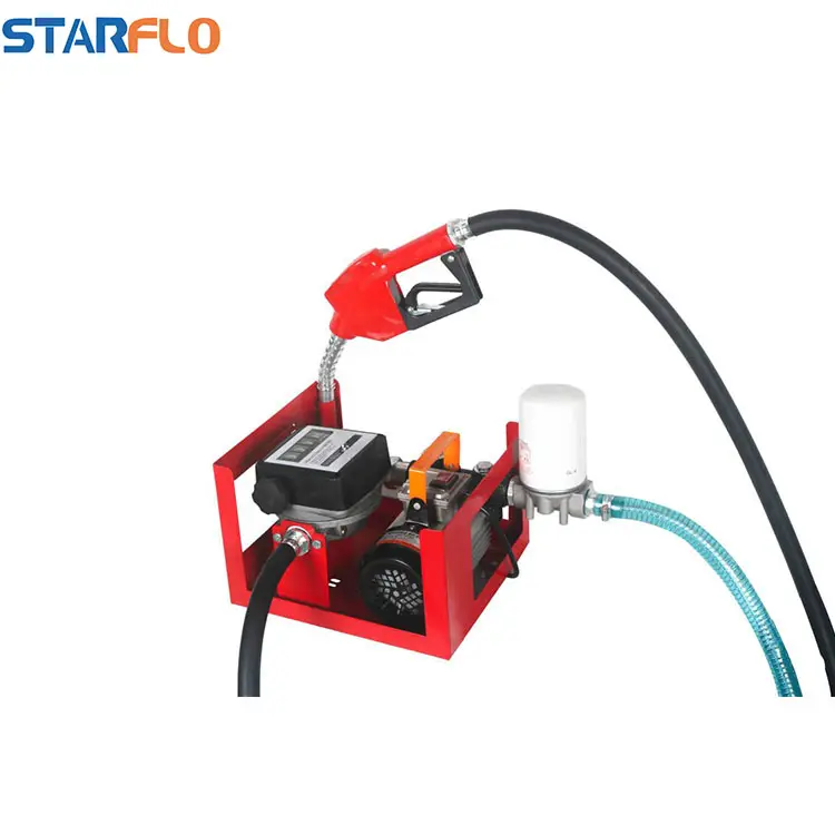 STARFLOポータブル電気燃料移送ポンプ40LPM50LPM60LPM流量計付きディーゼル移送ポンプ