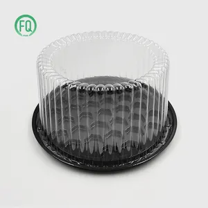 PET Plastic Cake Containers Carriers With Dome Transparent Lids And Cake Black Boards
