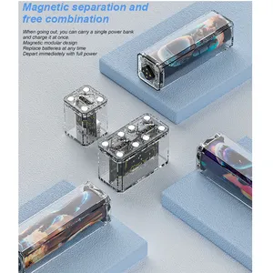 10000mAh 22.5w Transparent Magnetic Portable Car Grade 21700 Lithium Cells Mobile Power Bank