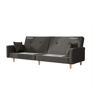 Divano Letto JNTBLOIN Grigio Scuro 100% Poliestere Legno Schiuma Moderno Soggiorno 3 Posti - Product Image 1