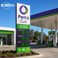 Panneau totem LED personnalisé pour station-service, éclairé, affichage des prix du carburant, signalisation extérieure en ACP aluminium pour l'image de marque des stations-service