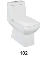 GREPL WC deux pièces de haute qualité, à double chasse, blanc, design moderne, céramique haute brillance, à poser au sol, avec fonction de lavage des fesses