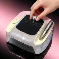 NOUVEAU Lampe à ongles UV LED sans fil rechargeable 2-en-1 avec base miroir métallique et perceuse à ongles rechargeable 45000 tr/min 2-en-1