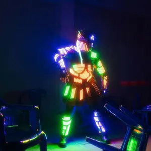 Высококачественные светодиодные танцевальные костюмы робота RGB ходунки светодиодный костюм робота для взрослых светящийся костюм робота для ночного клуба