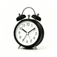 Jam Alarm Klasik Bentuk Lonceng Ganda Dalam Casing Logam