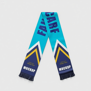 Écharpe de supporter de football en polyester à sublimation longue avec logo personnalisé, vente en gros - Product Image 4