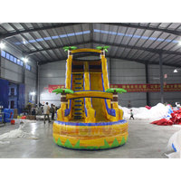 Toboggan aquatique gonflable commercial avec piscine pour enfants, équipement de parc aquatique extérieur, aire de jeux, équipement d'amusement