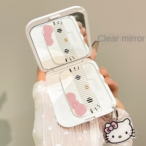 Lindo HelloKitty pequeño acabado cromado <span class=keywords><strong>aumento</strong></span> 3D personalizado estudiante portátil plegable espejo peine <span class=keywords><strong>de</strong></span> un solo lado - Product Image 2
