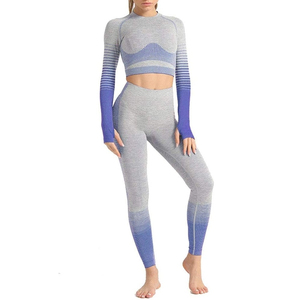 Ensemble de vêtements de sport pour femmes sans couture, leggings sculptants et soutien-gorge de sport - Product Image 3