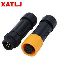 XATLJ M12 série 2 + 3 2 + 4 connecteur étanche à verrouillage rapide 10A + 5A CE ETL UL94V-0 pour PCB FPC et applications d'alimentation