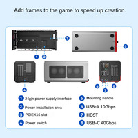 Station d'accueil EGPU Thunderbolt 3/USB4 d'occasion, 40 Gbps, prend en charge les cartes graphiques RTX 40/50 Series, emplacement PCIe X16, boîtier en alliage d'aluminium, Plug-and-Play, 85W PD pour ordinateur portable