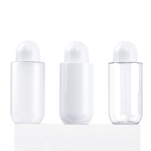 Botella de <span class=keywords><strong>PET</strong></span> transparente de lujo de 200ml con tapa de cúpula para pelucas de loción y suministro de fábrica de jugo para cosméticos Embalaje de tapa de rosca de tóner - Product Image 5