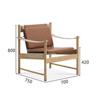Nouveau fauteuil de salon ergonomique de style chinois moderne, fait main, écologique, avec revêtement en lin doux et cadre en bois durable, inclinable