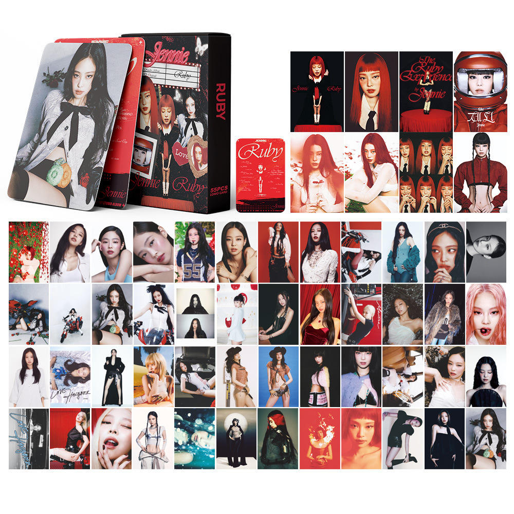 Kpop JENNIE Solo Album RUBY Boxed Card 55pcs/set HD Photo