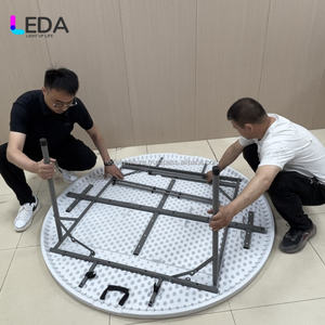 LEDA Fabricant professionnel Table de marié ronde pliante pour mariage Table de salle à manger blanche pour vente en gros - Product Image 3