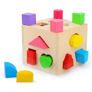 Children Educational Toys Geometric Shape Matching Trailer Cognitive Classification 13 Holes Intelligence Box